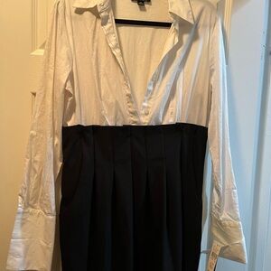 Chic Two-Tone Black and White Dress